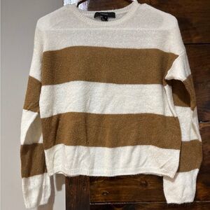 Forever 21 Brown and Cream Striped Sweater